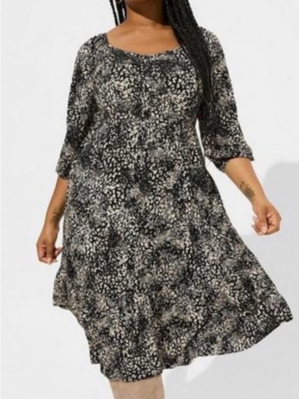 torrid Black and White Speckled Midi Dress